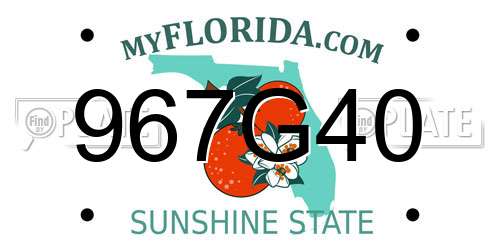 967G40 Florida License Plate