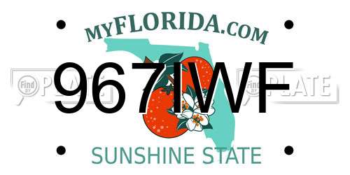 967IWF Florida License Plate