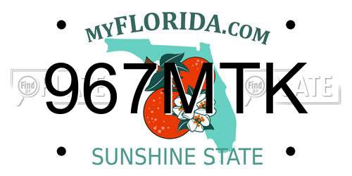 967MTK Florida License Plate