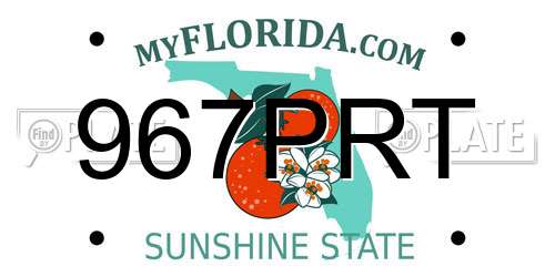 967PRT Florida License Plate