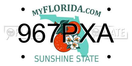 967PXA Florida License Plate