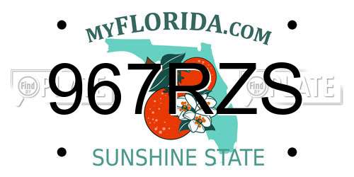 967RZS Florida License Plate