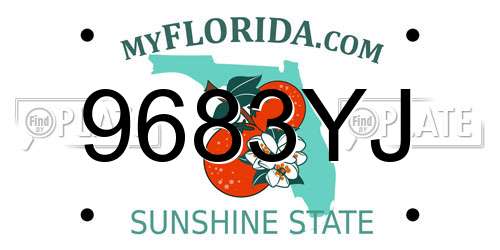 9683YJ Florida License Plate