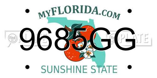 9685GG Florida License Plate
