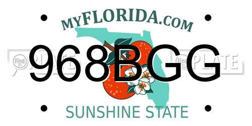 968BGG Florida License Plate