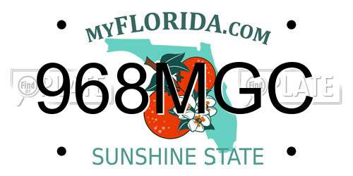 968MGC Florida License Plate