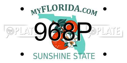 968P Florida License Plate
