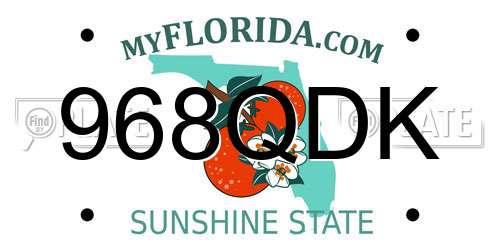 968QDK Florida License Plate