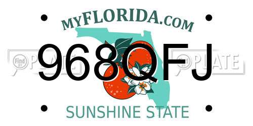 968QFJ Florida License Plate