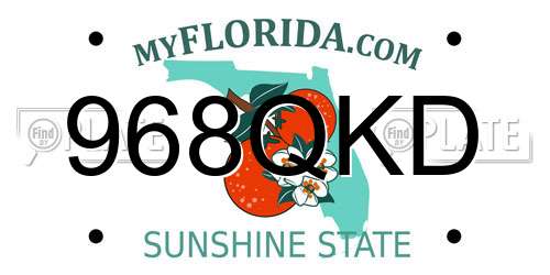 968QKD Florida License Plate