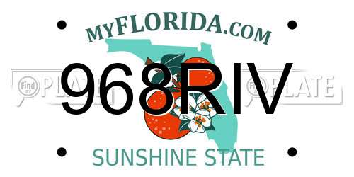 968RIV Florida License Plate
