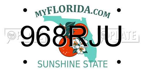 968RJU Florida License Plate