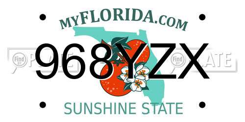 968YZX Florida License Plate