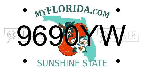 9690YW Florida License Plate