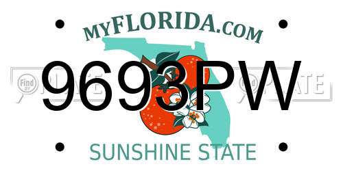 9693PW Florida License Plate