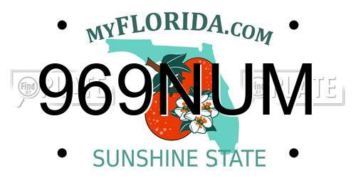 969NUM Florida License Plate