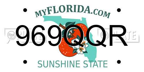 969QQR Florida License Plate