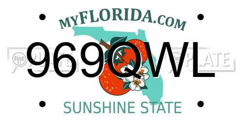 969QWL Florida License Plate