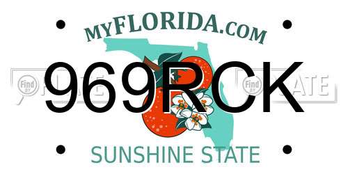 969RCK Florida License Plate