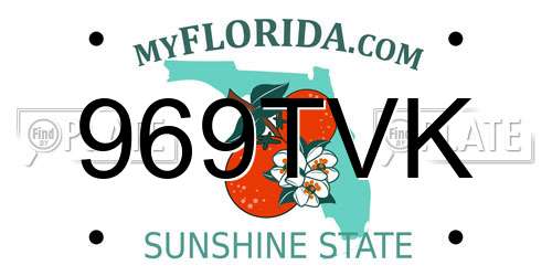 969TVK Florida License Plate