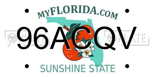 96ACQV Florida License Plate