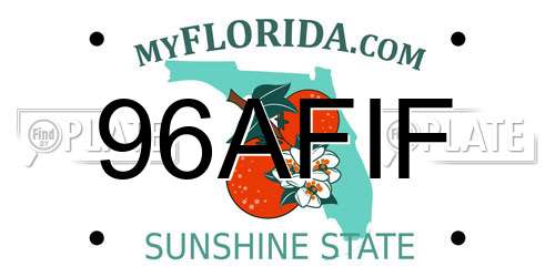 96AFIF Florida License Plate