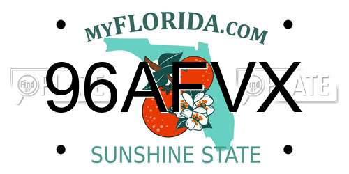 96AFVX Florida License Plate