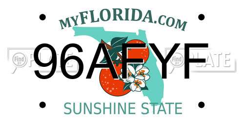 96AFYF Florida License Plate
