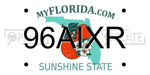 96AIXR Florida License Plate