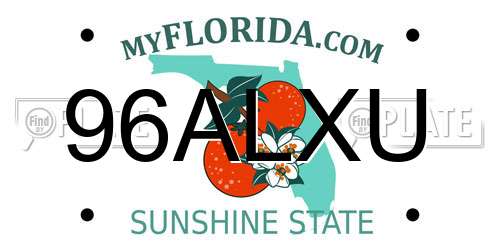 96ALXU Florida License Plate