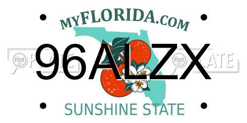 96ALZX Florida License Plate