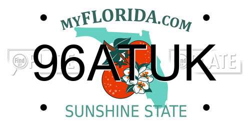 96ATUK Florida License Plate