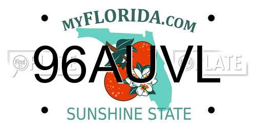 96AUVL Florida License Plate
