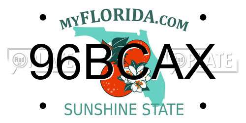 96BCAX Florida License Plate