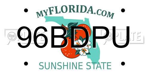 96BDPU Florida License Plate