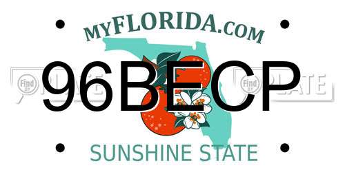96BECP Florida License Plate