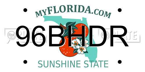 96BHDR Florida License Plate