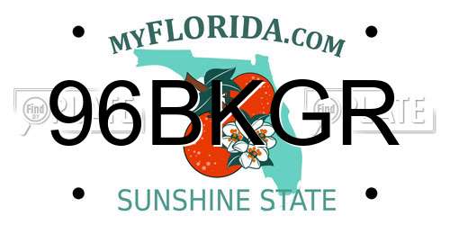 96BKGR Florida License Plate