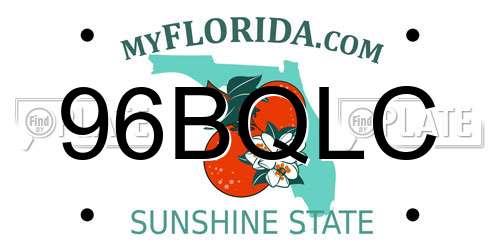 96BQLC Florida License Plate