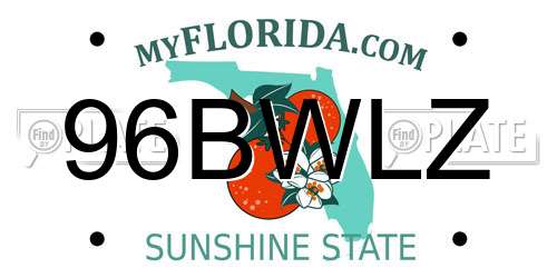 96BWLZ Florida License Plate