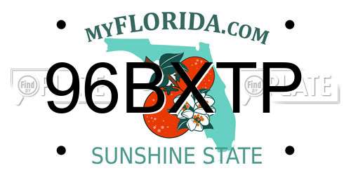 96BXTP Florida License Plate