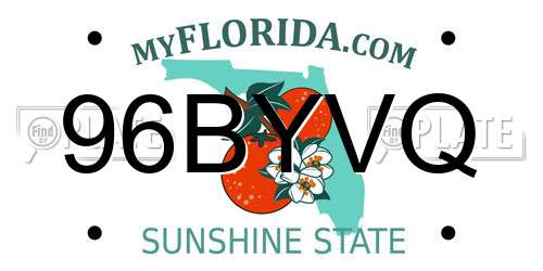 96BYVQ Florida License Plate