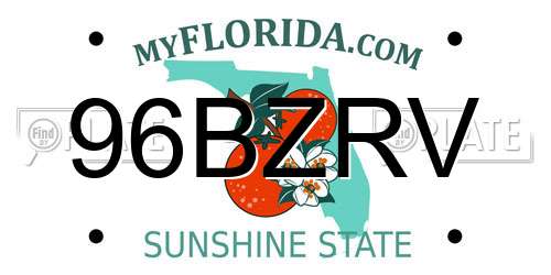 96BZRV Florida License Plate