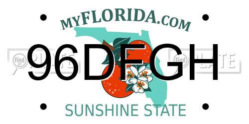 96DFGH Florida License Plate