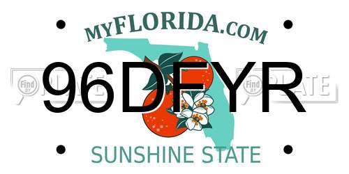 96DFYR Florida License Plate