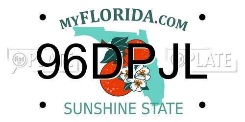 96DPJL Florida License Plate