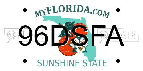96DSFA Florida License Plate