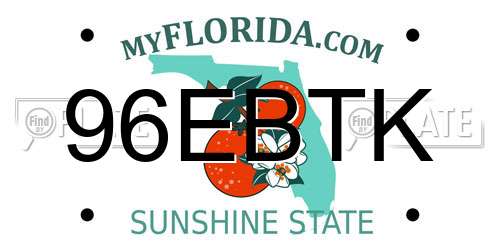 96EBTK Florida License Plate