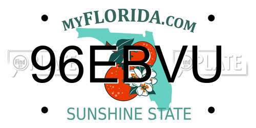 96EBVU Florida License Plate