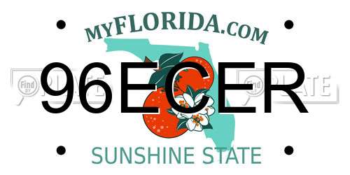 96ECER Florida License Plate
